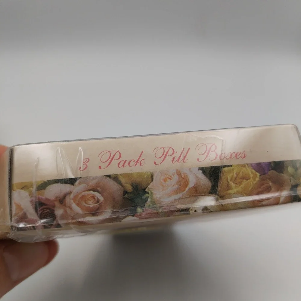 3 Pack Pill Metal Boxes Angels Querubim Plastic Tray In Each Box Victorian Style